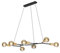 7-flammige Pendelleuchte aus Metall Schwarz Bronze, Breite 91cm