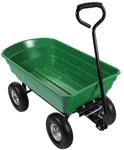 Wiltec Carrello da Giardino Ribaltabile, capacità 75 l, Portata Max 240 kg, Carretto a Mano Carriola