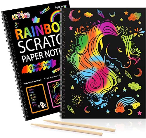 3-10 Year Old Girls Gifts, Scratch Art Unicorn Gifts for Girl Toys for 3-12 Year Old Girls Toys Age 3-10 Early Christmas Presents Girl Birthday Presents Arts and Crafts for Kids Travel Toy
