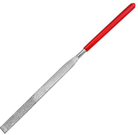 Utoolmart Lima de aguja de diamante plana de 160 mm de longitud total de doble grano monocromático mango de plástico de aleación de esmeril para afilar taladro, rectificar agujero interior, 1 pieza