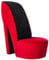 vidaXL Schuhsessel High Heel Design Sessel Stuhl Polstersessel Wohnzimmersessel Loungesessel Relaxsessel Hocker Sitzhocker Rot Samt