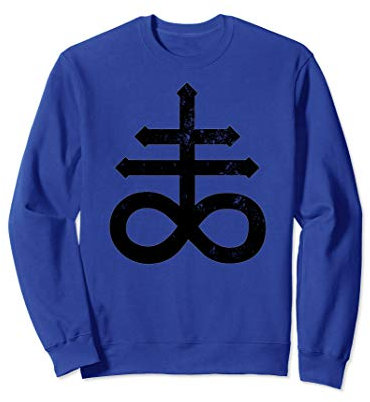 Leviathan Kreuz Crux Satanus Distressed Look Design Sweatshirt