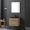 Kiamami Valentina Mobile bagno sospeso 60cm quercia naturale effetto legno con lavabo nero Sole
