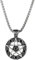 JewelryWe Schmuck Halskette Herren Edelstahl, Anhänger Stern Blau Pentagram Pentagramm Biker Kette 55cm Cooles Schwarz