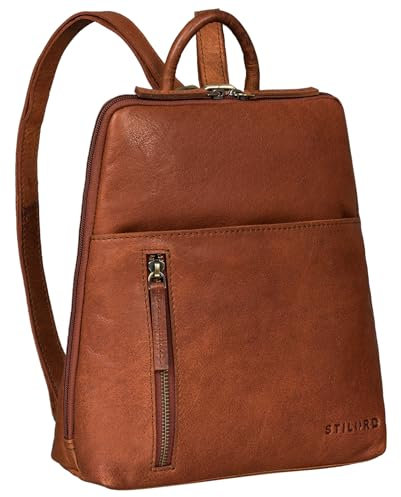 STILORD 'Holly' Rucksack Frauen Klein Leder Rucksackhandtasche Damen Lederrucksack für iPad und DIN A5 Vintage Handtasche City Ausgehen Shopping Daypack Echtleder, Farbe:maraska - braun