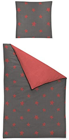Irisette Biber Bettwäsche Dublin Sterne rot