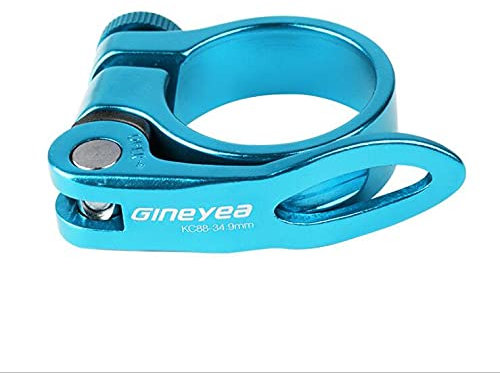 Mimoke Fahrrad Sattelkloben Schnellspanner Sattelstütze Sattel-klemme Sattel-schelle Klemmring Sattelstützenklemme Schnellverschluss 31,8mm 34,9mm für MTB und Rennrad (Blau, 34.9MM)