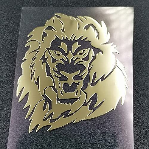 HUARONG Aufkleber für Handy/Laptop/iPad, Metall, Löwen-Motiv, Chrom, 2 Stück