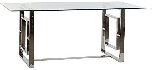 Mesa de Comedor DKD Home Decor Cristal Acero (180 x 90 x 75 cm)