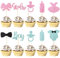 30 Stück Boy or Girl Cake Toppers Blau Rosa Jungen oder Mädchen Tortendeko mit 10 Mustern Geschlecht Offenbaren Kuchendekoration für Babyparty Gender Reveal Party Baby Shower Kindergeburtstag usw.