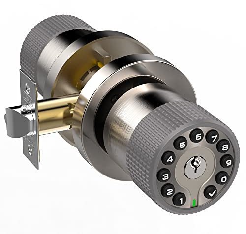 BOTHSTAR Keypad Door Knob with Key,Keyless Entry Door Lock, Code Locks Door Knob, Auto Lock,50 User Code,Easy to Install,for Home,Office,Bedroom,Garage,No Deadbolt