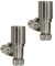 NRG Designer Radiator Valve 15mm Manual Angled Valves One Pair Satin Nickel