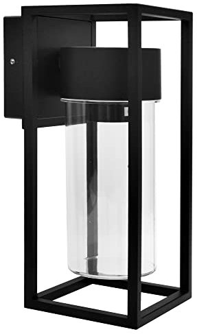 max K O M F O R T Außenwandleuchte Wandlampe Außenleuchte E27 Schwarz IP44 Beleuchtung Garten moderne Wandleuchte aus Aluminium 1845A