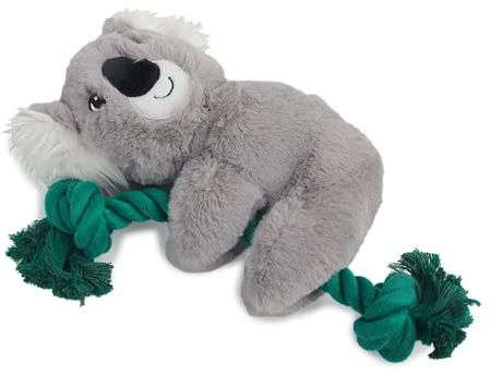 ALL FOR PAWS Safari Rope Cuddle Koala Plush Toy | Koala Plush Design, Knotted Rope for Tug Fun, Internal Rope for Chewing, Variety of Textures