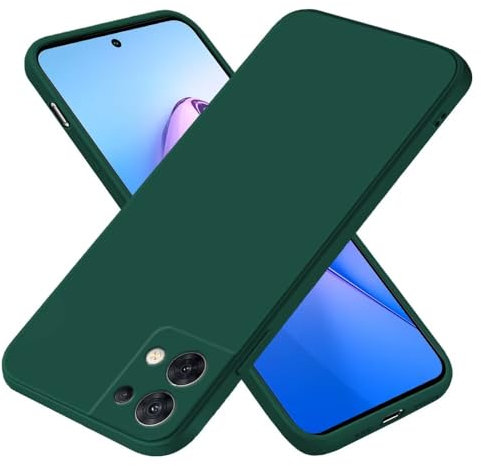 EASSGU Coque pour Oppo Reno8 5G (6.43 inches), Étui en Silicone TPU Souple - Vert foncé