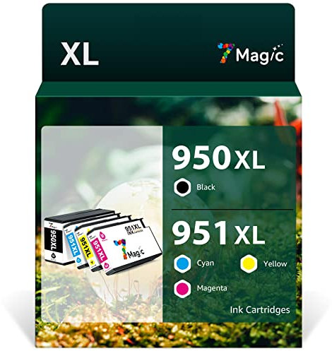 7Magic 950XL 951XL Druckerpatronen Ersatz für 951XL Multipack 950XL Kompatible für HP officejet pro 8600 8620 8610 8615 8100 8625 8630 8640 251dw 276dw (1 Schwarz 1 Cyan 1 Magenta 1 Gelb)
