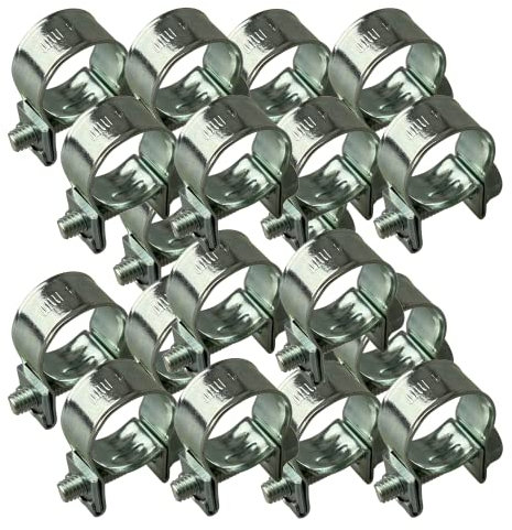 Boltza® Hose Clamps Zinc Plated Mini Fuel Line Pipe Clips 6Mm-27Mm (20, 16-18mm)