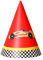 Wambere 6 Stück Partyhüte zum Geburtstag mit Pompons,Partyhüte Party Kegel Hüte,Geburtstag Kegel Hüte Party Supplies Hütchen Geburtstagshut für Kinder Festival Baby Shower,Rot