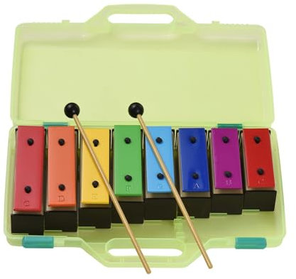 BABYCE Glockenspiel Erwachsene 8-Noten-Xylophon, Buntes Glockenspiel, Abnehmbare Metallplatten, Resonatorglocken Mit Kunststoffschlägeln