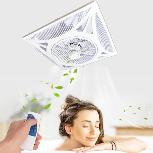 BETAM Estrattore Aria 600 * 600Mm,Aspiratore Bagno con Telecomando,Regolazione su 3 Livelli,per Centri Commerciali, Aule, Internet Café Ventola Aspirazione Soffitto,2 modalità