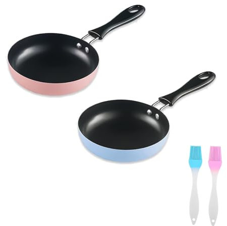 DYOUen Mini Bratpfanne 12CM Kleine Pfanne Tragbare Antihaft Eierpfanne für Gasherd Speck, Schinkenscheiben, Steaks