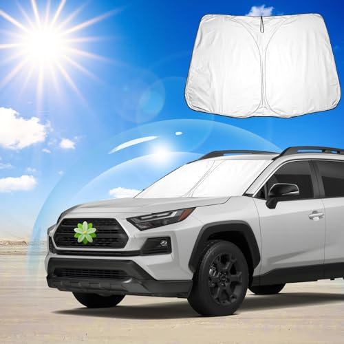 Ruiya Parasol para Parabrisas Delantero Compatible con Toyota RAV4 | Hybrid 2019-2024 2025 Parasol Coche Delantero Anti UV Rayos Parabrisas de Coche Parasol Protección Solar para RAV4 Accesorios