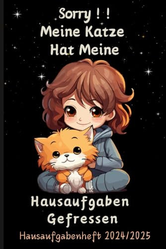 Hausaufgabenheft 2024/2025: mit Katze Cover| DIN A5 mit Stundenplänen| für Jungs , Mädchen und Teenager, Gymnasium , Grundschule