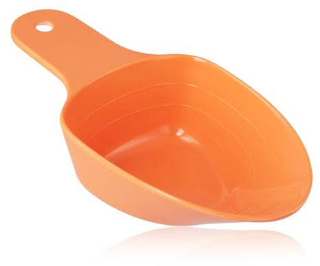 Dog Food Scoop, 1 Cup 1/2 Cup 1/4 Cup Pet Food Measuring Scoop Pet Food Feeding Scoop Accurate Measurement Pet Food Scale Cup for Dog Cat Bird and Rabbit, Dishwasher Safe (Orange)