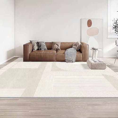 Teppich sitzecke Wohnzimmer Teppich Teppich deko Kamin Beige Wohnzimmer Sofa Teppich geometrischen Streifendesign Moderne couchtische Design 50x80cm