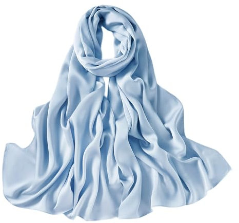 Lina & Lily Damen Schal Stola aus Premium-Satin für Hochzeit Abend (Hellblau)