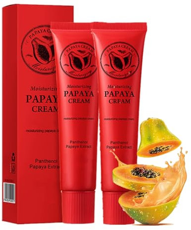 Papaya Salbe,Papaya Hautpfleg Repairing Cream Multifunktionale Feuchtigkeitsspendende NäHrende Lippencreme Balsam, 2 Stück Papaya-Lippenbalsam