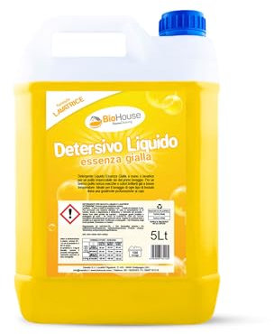 Detersivo Lavatrice Liquido Profumato 5 Litri Detersivo Bucato A Mano e Lavatrice Concentrato 100 Lavaggi Protegge e Cura i Tessuti (Essenza Gialla)