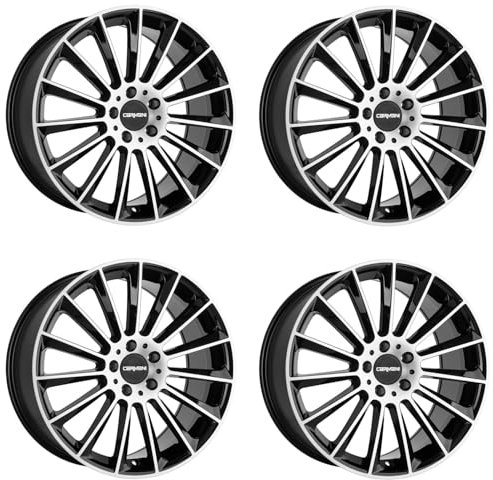 4x Carmani Felgen 17 Fritz 8.0x19 ET40 5x114.3 black polish kompatibel mit Nissan Ariya Juke Leaf Murano Primera Pulsar Qashqai Townstar