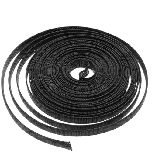 LPHFDCS Cable Tidy 3/5M Black Insulated Braid Sleeving 1/2/4/6/8/10/12/16/18/20/25/35/50mm Tight PET Wire Cable Gland Protection Cable Sleeve Cable Management(50mm x3meters)
