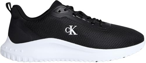 Calvin Klein Herren Runner Sneaker Eva Mix Mesh mit Logo, Schwarz (Black/Bright White), 40