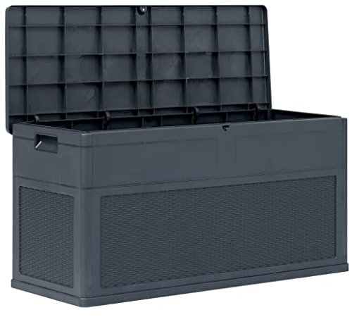 Garden Storage Box 320 L Anthracite, Anthracite, wenjingqiUK-45690