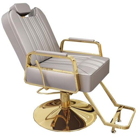 Generisch Gold, Friseurstuhl Multifunktional Heben 360 Drehen Abkippbar Mit Kopfstütze Friseurstuhl Anwendbar Auf Kosmetik Friseurladen
