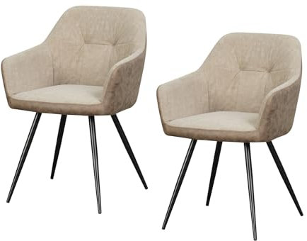 HTI living Esszimmerstuhl 2er Set Antikbraun/Taupe Joschka Küchenstuhl