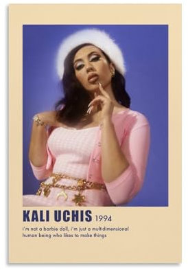 ZCHLATGDE Retro Kali Uchis Poster Dekorative Malerei Leinwand Wandkunst Wohnzimmer Poster Schlafzimmer Malerei,Wandkunst Bilddruck Moderne Familienzimmer Dekor 12x18inch(30x45cm)