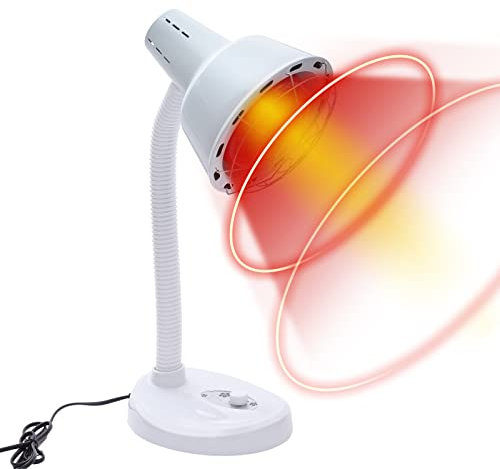 Begoniape Infrarotlampe Tischlampe 275W Rotlichtlampe mit Lampenschirm 0°C-115°C Höhenverstellbar Wärmelampe Infrarotlicht für Schmerzlinderung und Muskelentspannung Fördern