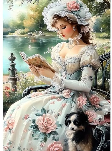MXJSUA Diamond Painting Erwachsene, Lesende Frau Diamant Painting Bilder 30x40cm 5d Diamond-Painting Geeignet Als Geschenk, Zur Entspannung und Als Wanddeko