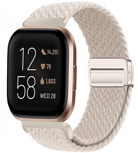 Issinlky Bracelet tressé nylon pour Fitbit Versa 2/Fitbit Versa/Lite Smartwatch, bracelet élastique pour Femmes Hommes
