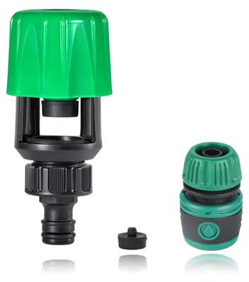Kitchen Tap Hose Connector, Mixer Tap Adapter for Kitchen Sink Indoor Outdoor House Hose Pipe Fittings Tap with Hose Connectors (Green Male Connector)