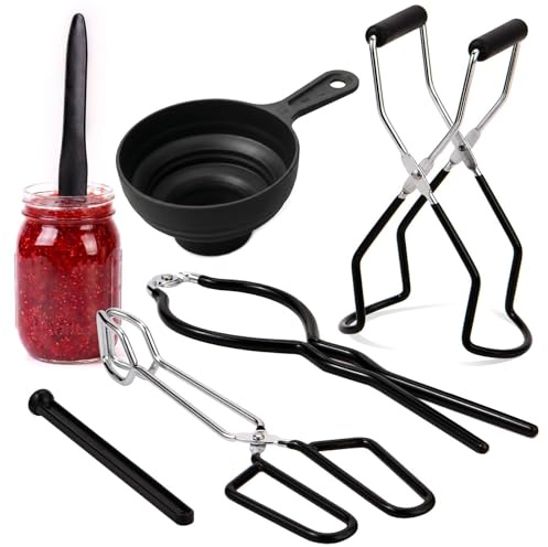 Kit per inscatolamento in acciaio inox per principianti con contenitore per bagnomaria, pinze per barattoli, strumenti per decapaggio e contenitore - Starter Set, include forniture e attrezzature