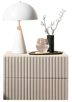 Stella Trading TABONI Nachttisch hängend, Farbe Kaschmir – Schwebender Nachtschrank mit 2 Schubladen und viel Stauraum – 42 x 28 x 30 cm (B/H/T)