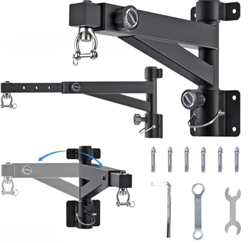 Tasofac Boxsack Halterung Wand, Verstellbar 43-63 cm, Klappbar, 360° Silent Rotation, Verstärkte Stahlplatten, Boxsack Wandhalter, Boxsack Halter, Boxsack Aufhängung