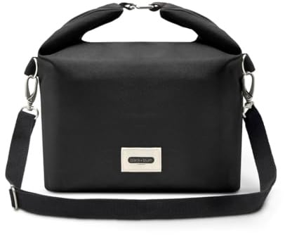 BLACK + BLUM Isolierte Lunchtasche 10L | Rolltop | Schwarz | 22 x 18 x 34cm | Kühltasche faltbar mit Schultergurt, auslaufsicher wasserabweisend, recyceltes PET, Lunch Bag Arbeit, Picknick & Meal Prep