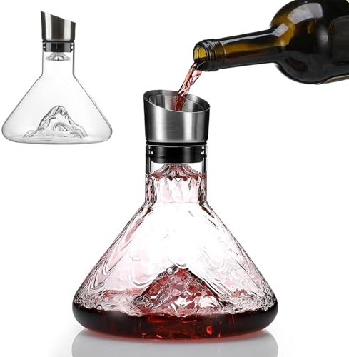 bechoanigel Iceberg Crystal Wine Decanter, 1500 ml Aerator Drip Filter, Elegant Gift, Connoisseurs in Law, Lovers, Lead-Free Glass, Wine Accessory