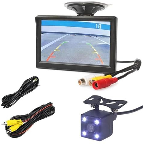 12,7 cm (5 Zoll) 800 x 480 HD Auto-Monitor wasserdichte Rückfahrleuchte Nachtsicht Rückfahrkamera mit Monitor Nachtsichtkamera (Farbe: einfach anzuschließen) (konventionell)