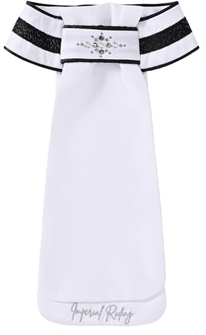 Imperial Riding Turnierplastron IRH Basic mit kontrastierendem Glitzer, Satin-Plastron mit Klettverschluss, 100% Polyester, Weiß